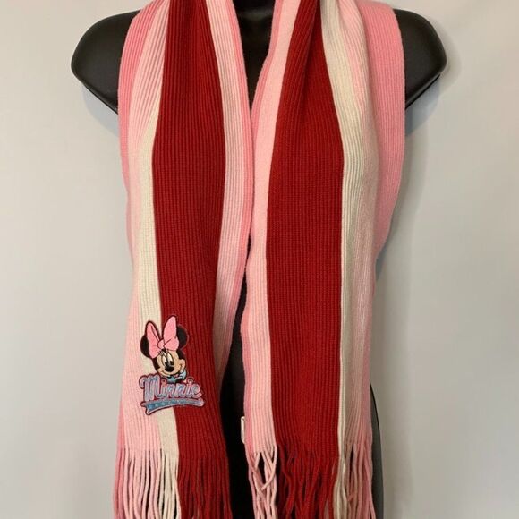 Minnie Mouse Disney Store Knit Striped Scarf - Picture 1 of 4